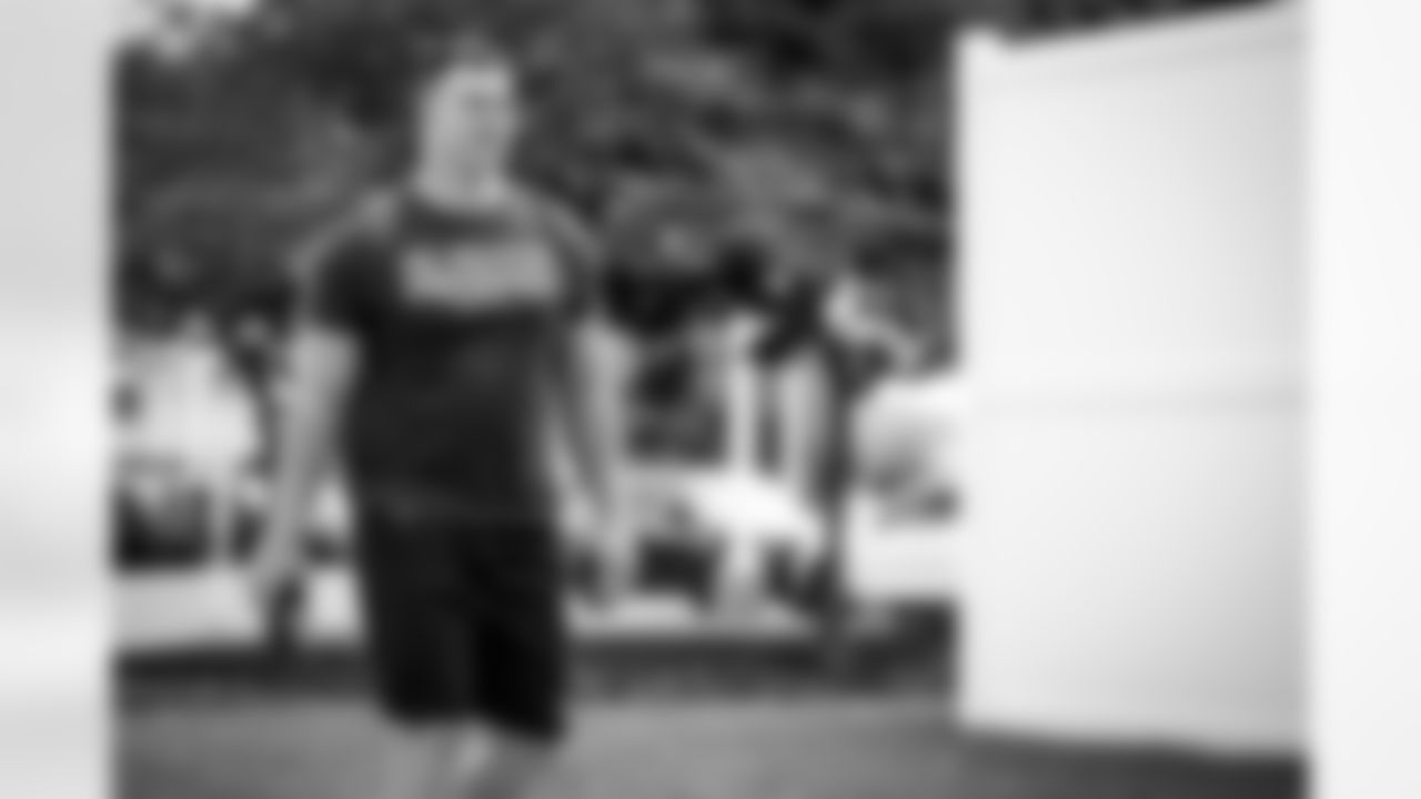Center Ethan Pocic (55) reports for Training Camp at CrossCountry Mortgage Campus on July 21, 2023.