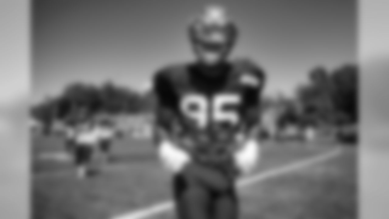 Defensive end Myles Garrett (95) during the thirteenth day of camp on August 10, 2019.