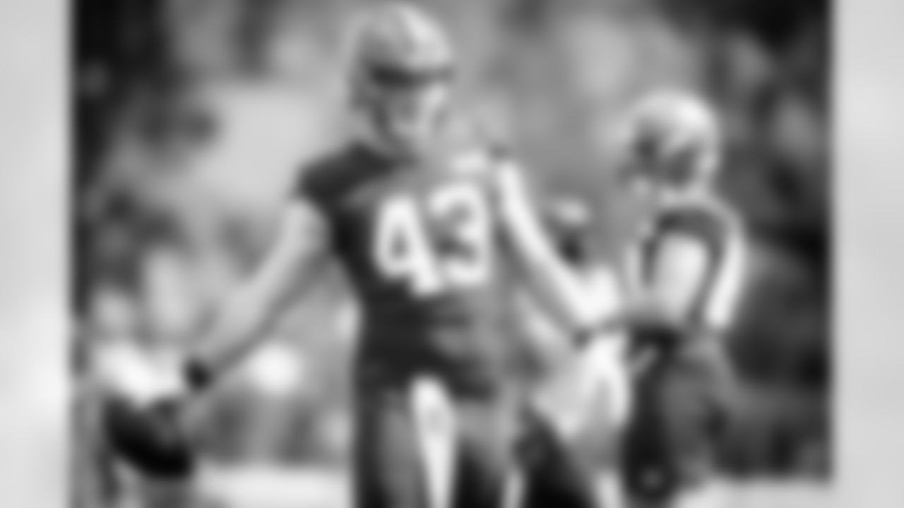 Fullback Johnny Stanton (43) during practice on September 2, 2020