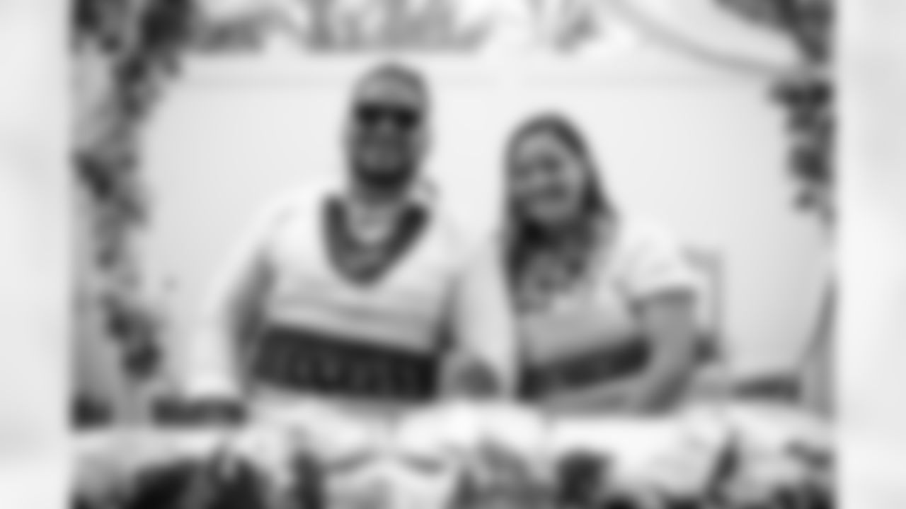 Defensive tackle Siaki Ika and his wife Lynda Ika during a party to celebrate Siaki's recent marriage and getting drafted in Salt Lake City, Utah on May 9, 2023.