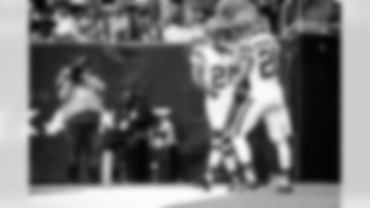 Cornerback Denzel Ward (21) and Cornerback Greg Newsome II (20) during a NFL football game between the Cleveland Browns and Houston Texans on December 4, 2022 at NRG Stadium. The Browns won 27-14.