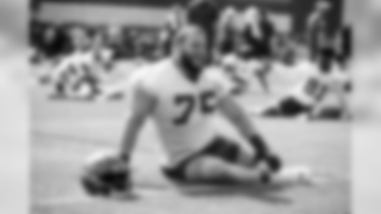 Offensive guard Joel Bitonio (75) during the first day of training camp on July 25, 2019.