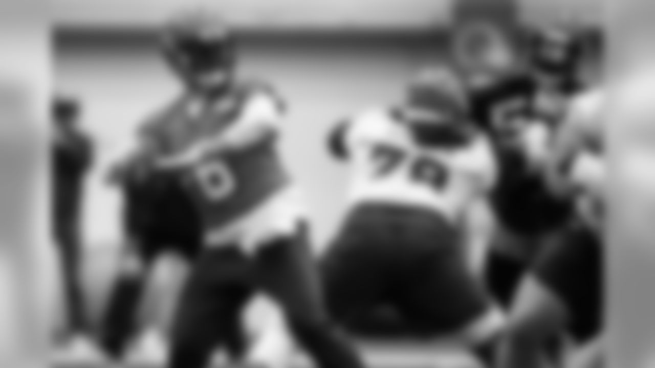 Quarterback Baker Mayfield (6) during the sixth practice of OTAs on May 23, 2019.