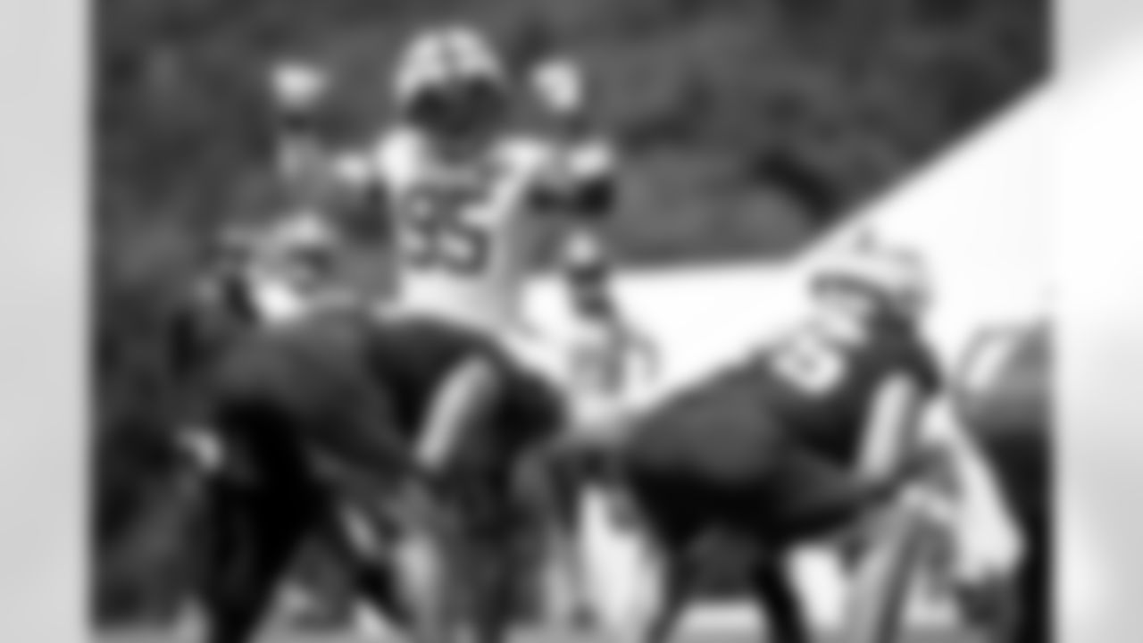 Defensive end Myles Garrett (95) during Day One of Training Camp at The Greenbrier on July 24, 2023.