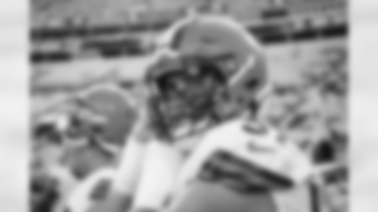 A player before a preseason NFL football game between the Cleveland Browns and Jacksonville Jaguars on August 12, 2022 at TIAA Bank Field.