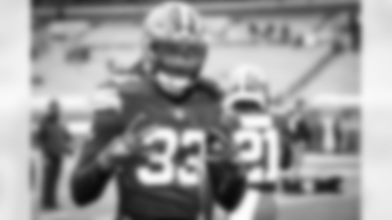 Safety Ronnie Harrison (33) before a NFL football game between the Las Vegas Raiders and Cleveland Browns on November 1, 2020 at FirstEnergy Stadium. The Browns lost 16-6.