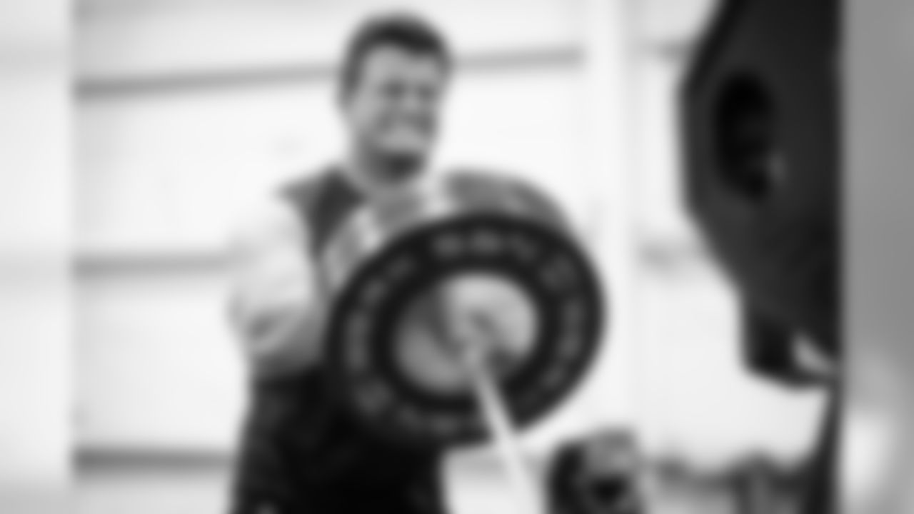 Fullback Johnny Stanton (43) during workouts on August 4, 2020