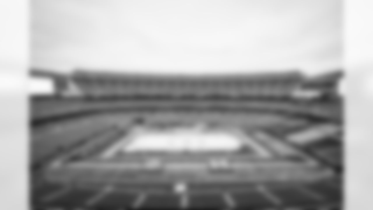 Faceoff on the Lake stadium setup at FirstEnergy Stadium on February 17, 2023.