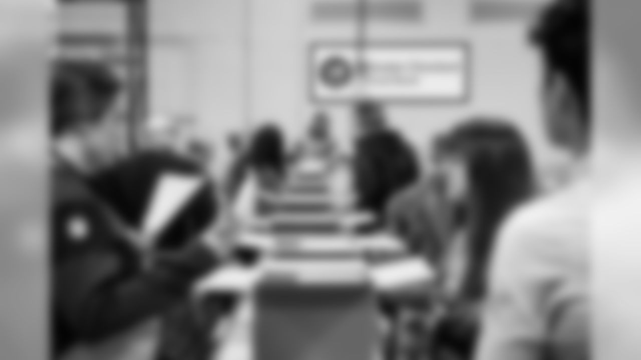 Browns players, members of the Browns Women's Organization and Vitamix representatives joined the Greater Cleveland Food Bank to package meals for local shelters before Thanksgiving