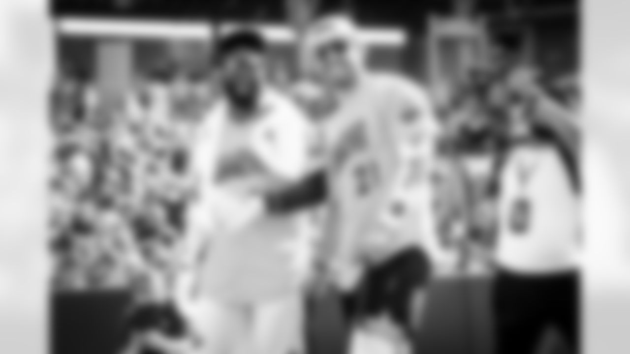 Wide receiver Jarvis Landry (80) and Quarterback Baker Mayfield (6) at the 2021 Jarvis Landry Celebrity Softball Game on June 12, 2021 at Classic Park Stadium.