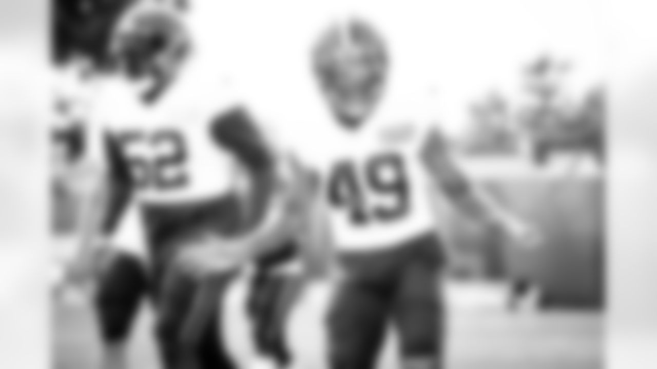 Safety J.T. Hassell (49) during practice on September 1, 2020