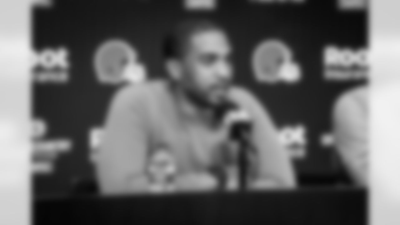 Vice President of Player Personnel Glenn Cook speaks to the media during night two of the 2022 NFL Draft at CrossCountry Mortgage Campus on April 29, 2022.