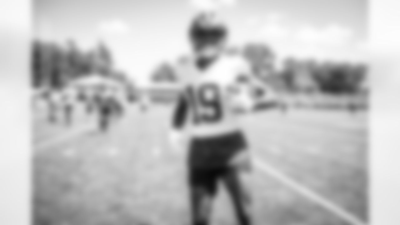 Wide receiver JoJo Natson (19) during the fifth day of training camp on August 2, 2021.