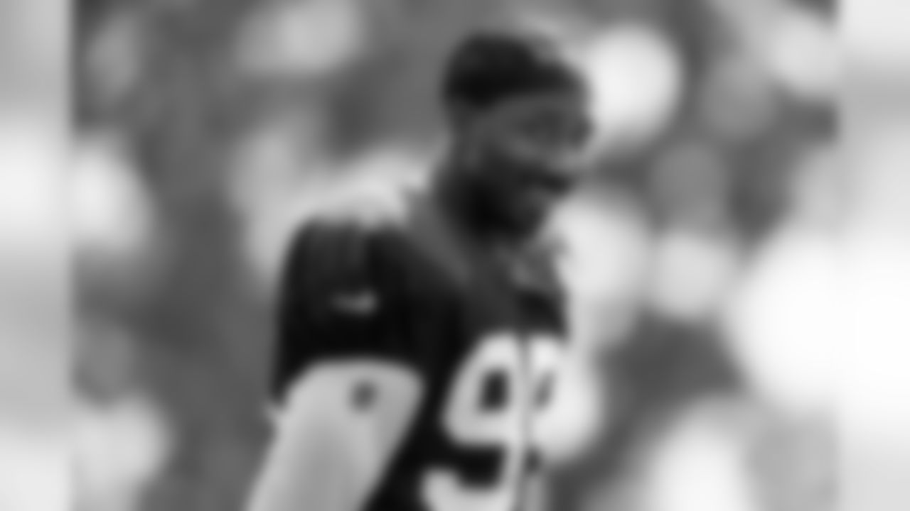Defensive end Myles Garrett (95) during the sixth day of training camp on July 31, 2019.