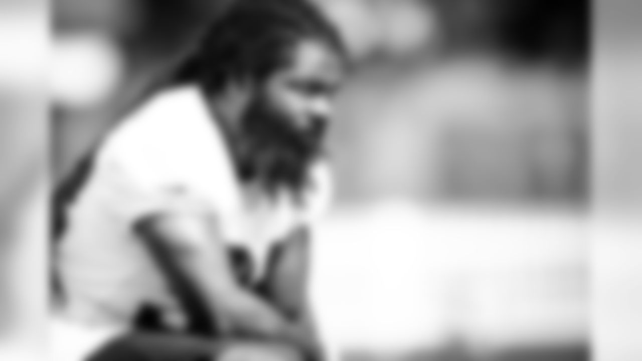 Defensive end Adrian Clayborn (94) during practice on August 13, 2020
