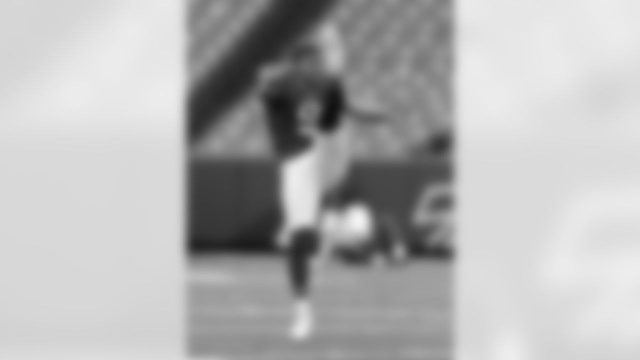 Buffalo Bills punter Corey Bojorquez warms up before an NFL football game against the New England Patriots, Sunday, Sept. 29, 2019, in Orchard Park, N.Y. (AP Photo/Ron Schwane)