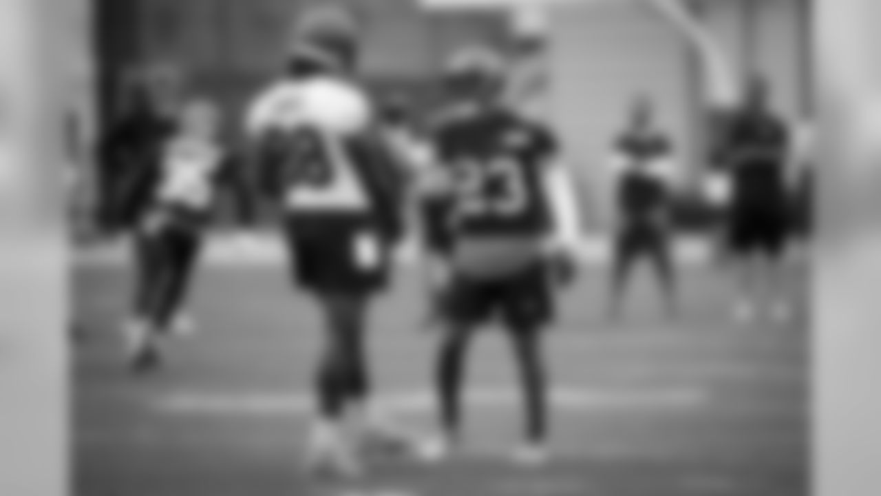 Safety Damarious Randall (23) during the fifth practice of OTAs on May 22, 2019.