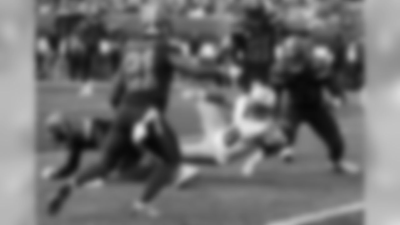 The Browns defense in action against the Titans.