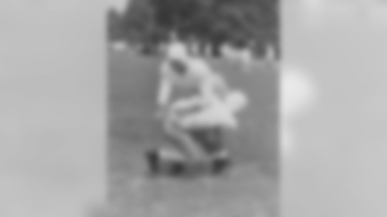 Individual tackle drills during training camp in 1946.