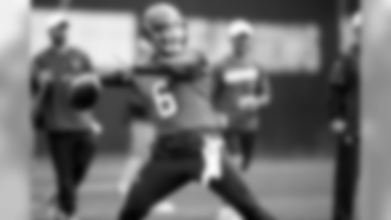 Quarterback Baker Mayfield (6) during practice on September 2, 2019