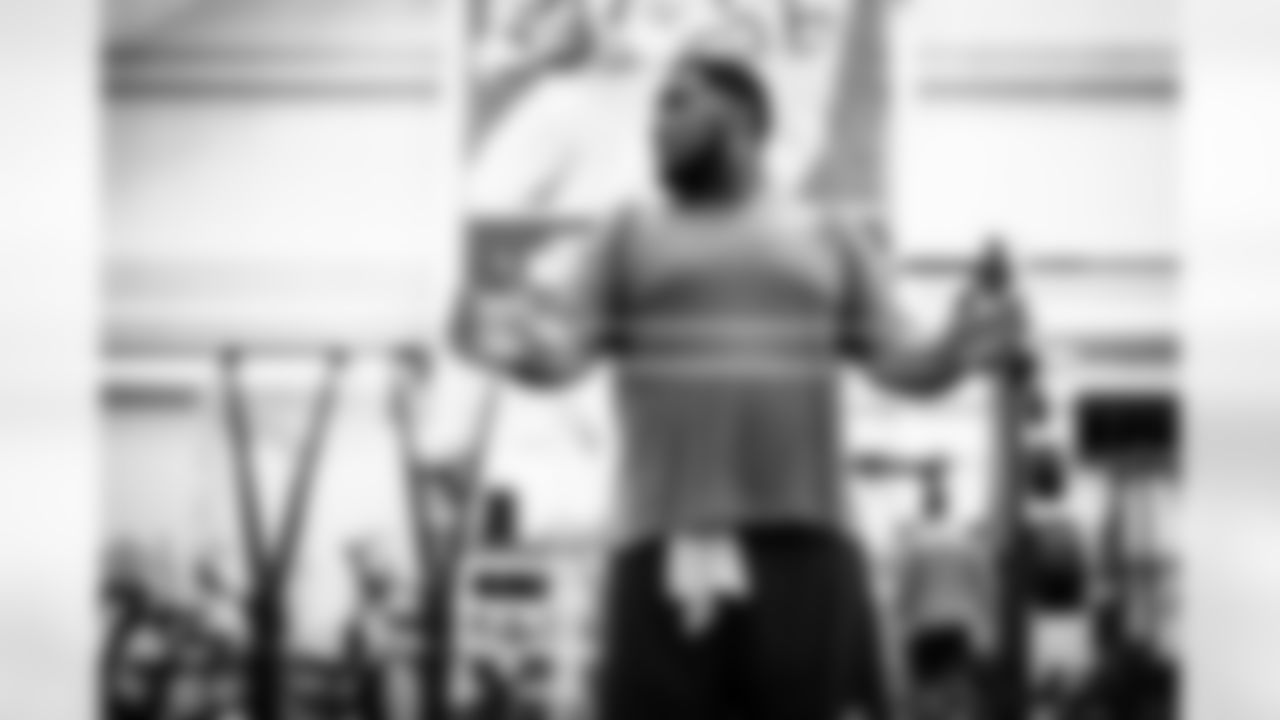 Offensive tackle Dawand Jones (74) during a workout on the first day of Rookie Minicamp at CrossCountry Mortgage Campus on May 12, 2023.