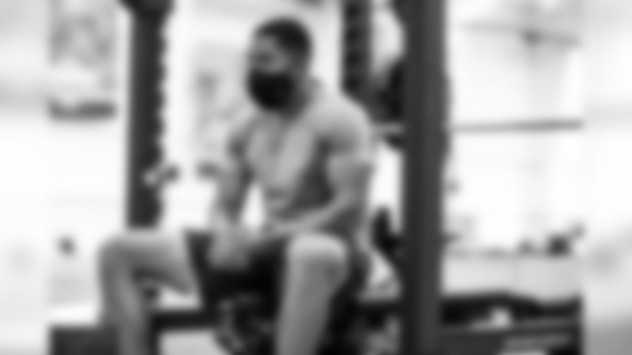 Wide receiver KhaDarel Hodge (12) during workouts on August 4, 2020