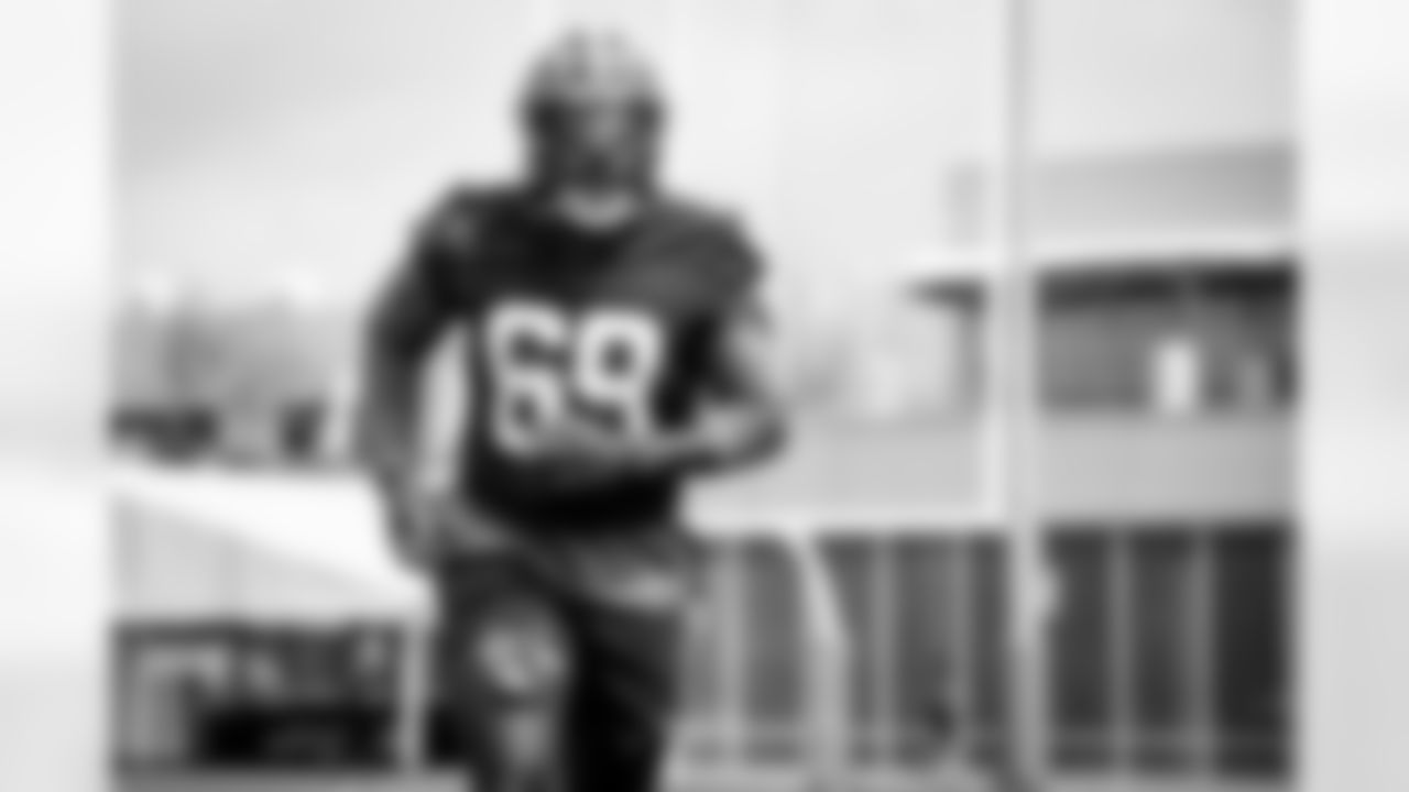 Defensive end Jeremiah Martin (69) during a field workout at CrossCountry Mortgage Campus on July 20, 2023.