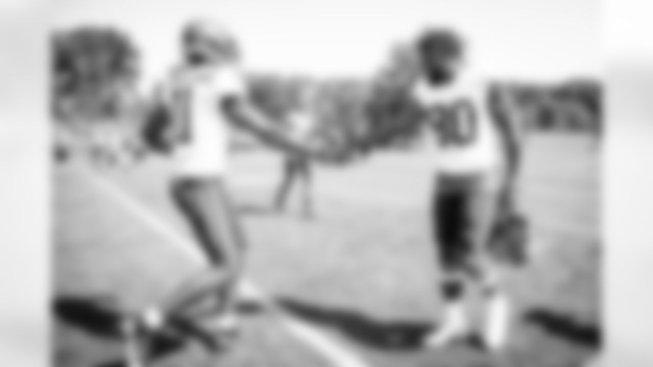 Wide receiver Jarvis Landry (80) and Wide receiver Donovan Peoples-Jones (11) during the seventh day of training camp on August 4, 2021.