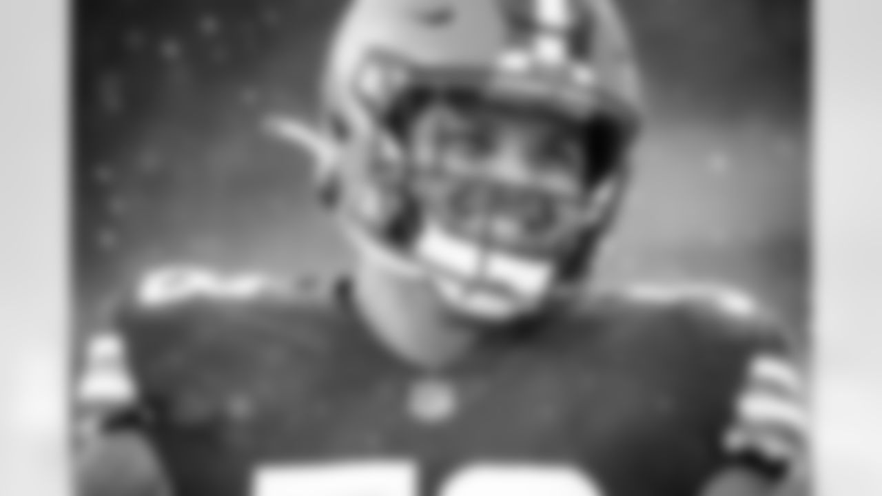 Center Nick Harris (53) during a NFL football game between the Las Vegas Raiders and Cleveland Browns on November 1, 2020 at FirstEnergy Stadium. The Browns lost 16-6.