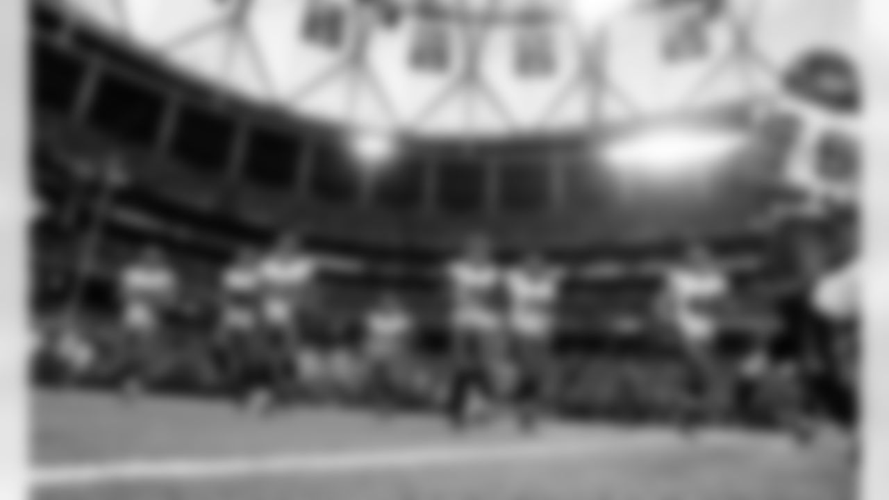The Tampa Bay Buccaneers are introduced to the Georgia Dome crowd