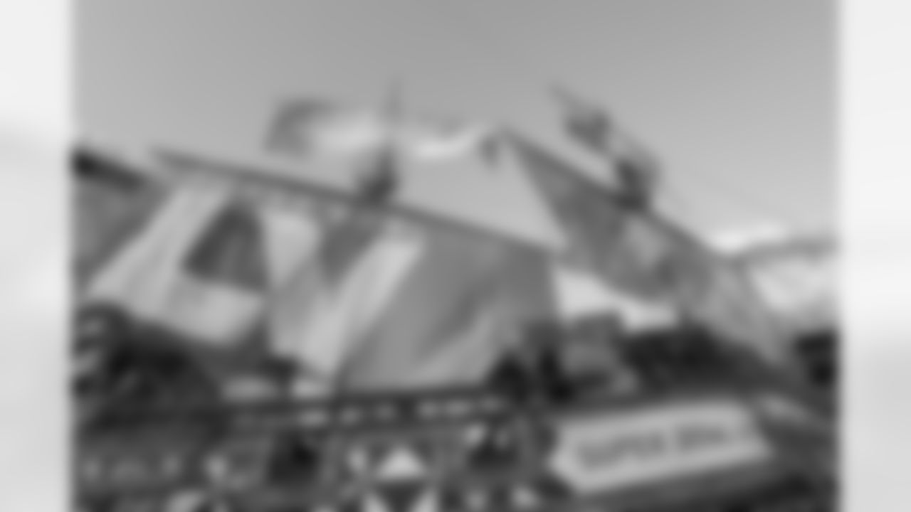 TAMPA, FL - February 07, 2021 - Pirate ship before Super Bowl LV between the Kansas City Chiefs and Tampa Bay Buccanerers at Raymond James Stadium. The Buccaneers won the game, 31-9. Photo By Mike Carlson/Tampa Bay Buccaneers