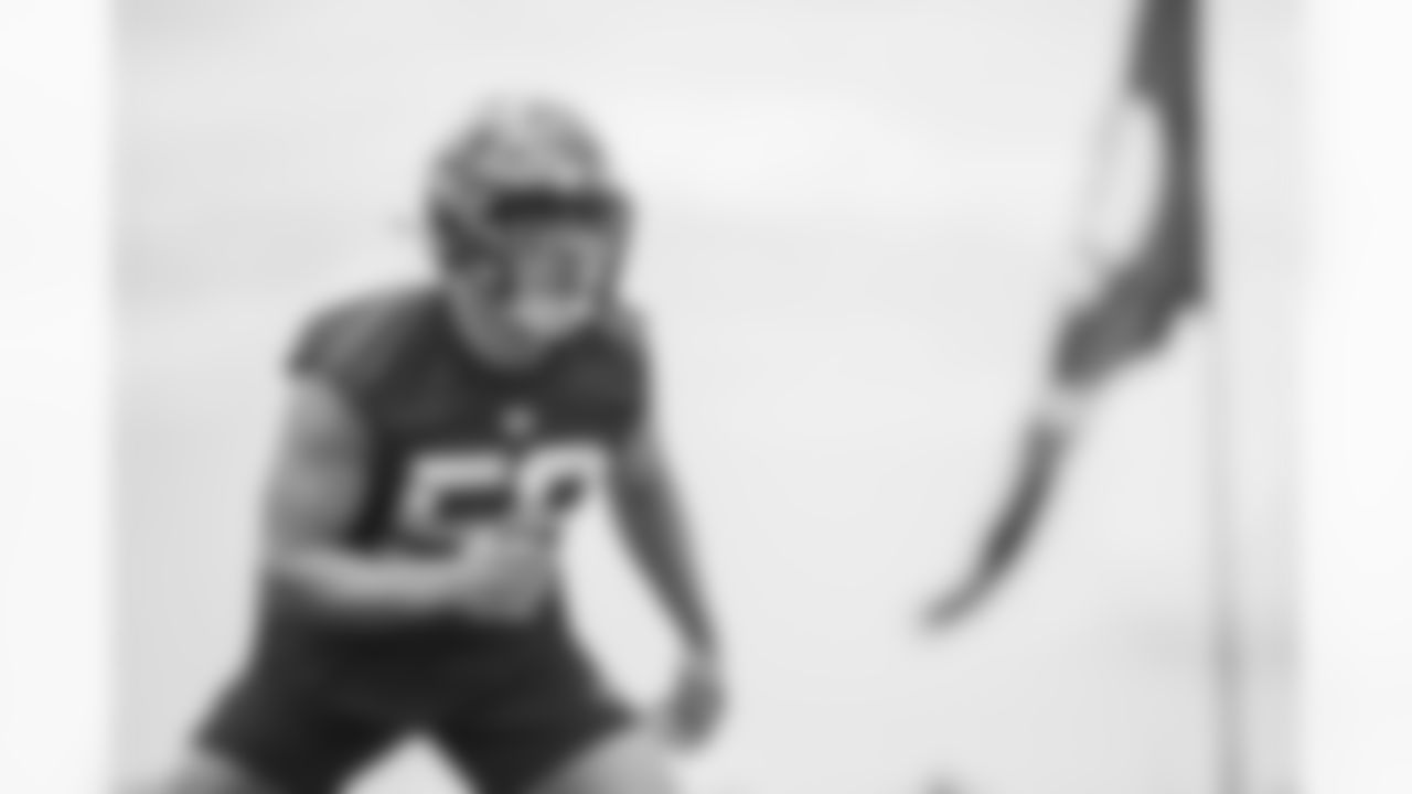 TAMPA, FL - May 13, 2022 - Linebacker Nick Heninger #58 of the Tampa Bay Buccaneers during 2022 Rookie Mini Camp at AdventHealth Training Center. Photo By Tori Richman/Tampa Bay Buccaneers