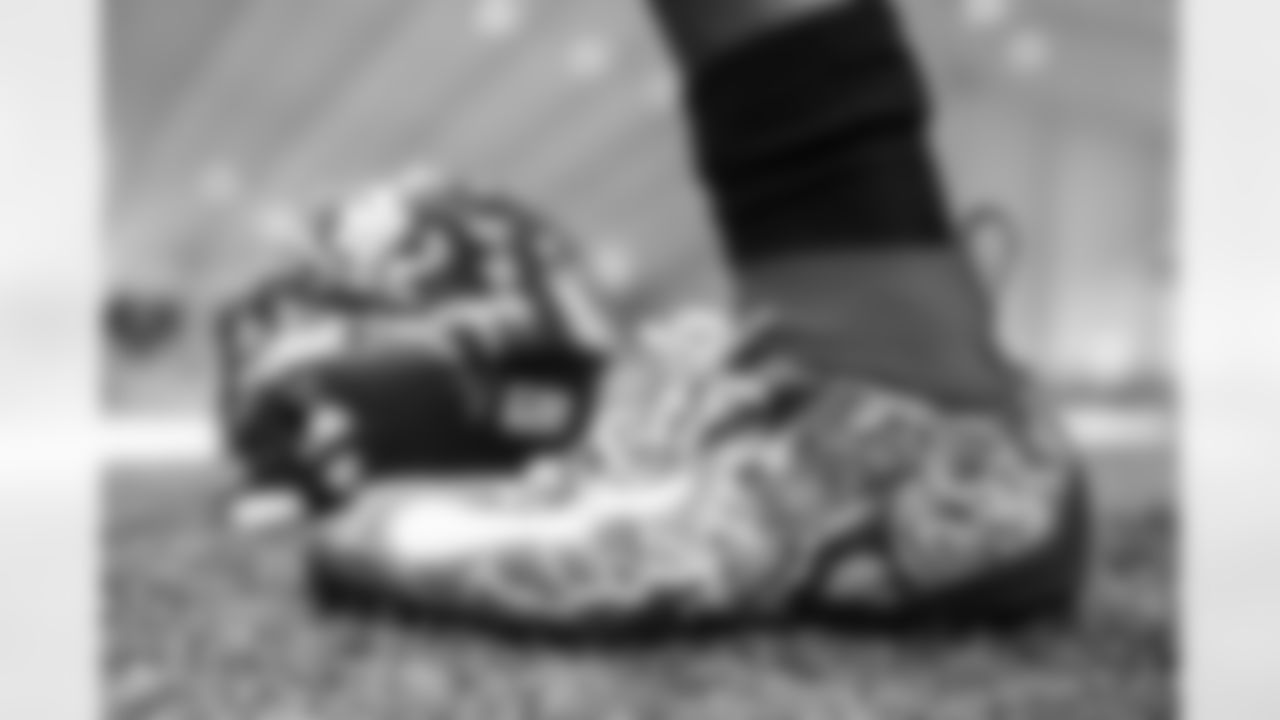 TAMPA, FL - August 26, 2021 - Wide Receiver Cyril Grayson #15 of the Tampa Bay Buccaneers' cleats during practice at AdventHealth Training Center. Photo By Kyle Zedaker/Tampa Bay Buccaneers