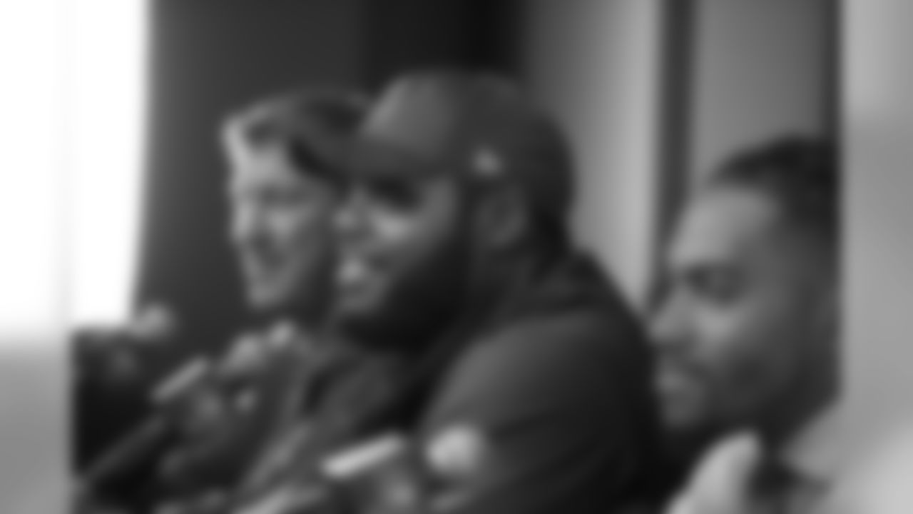 GM Jason Licht, DT Chris Baker, and WR DeSean Jackson