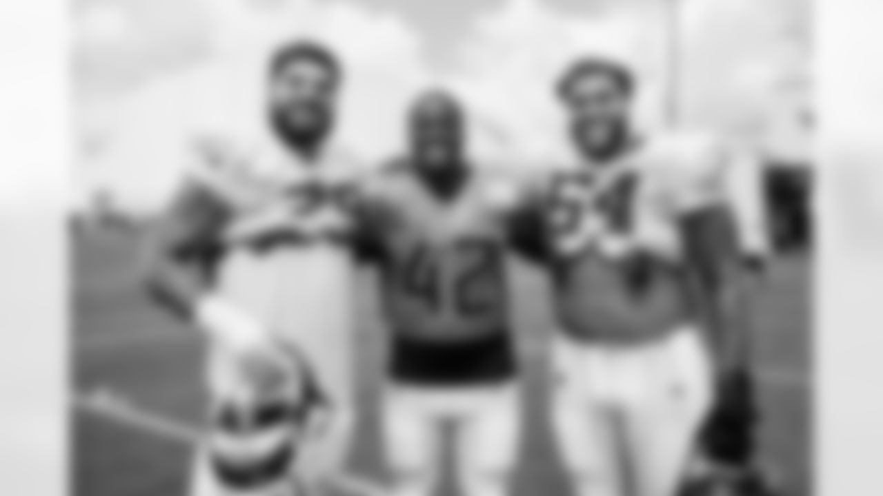 NASHVILLE, TN - August 17, 2022 - Defensive Lineman Patrick O'Connor #79, Joe Jones, and Guard Aaron Stinnie #64 of the Tampa Bay Buccaneers during 2022 Training Camp practice with the Tennessee Titans at Ascension Saint Thomas Sports Park. Photo By Kyle Zedaker/Tampa Bay Buccaneers