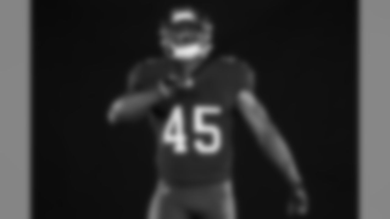 TAMPA, FL - Inside Linebacker Devin White #45 in the Buccaneers' new, red and pewter uniform combination. Photo by Tampa Bay Buccaneers