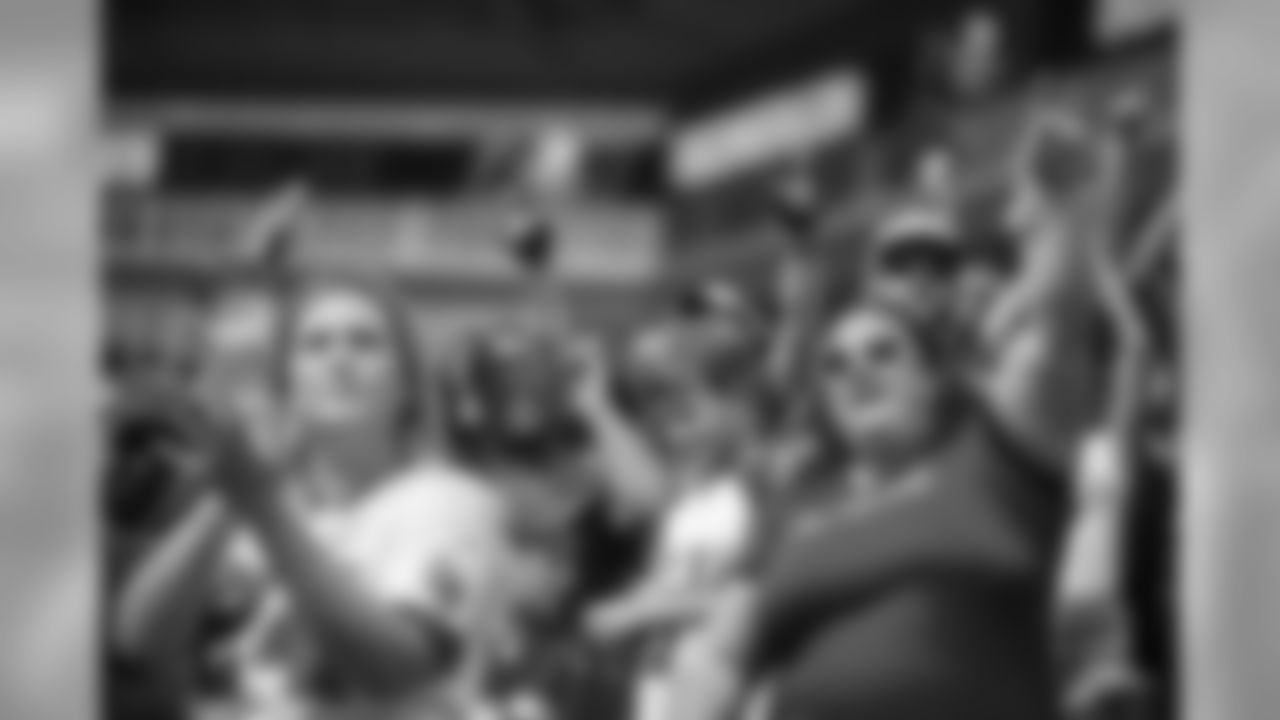 TAMPA, FL - AUGUST 28, 2018 - Fans during a fan photoshoot at Raymond James Stadium in Tampa, FL. Photo By Kyle Zedaker/Tampa Bay Buccaneers