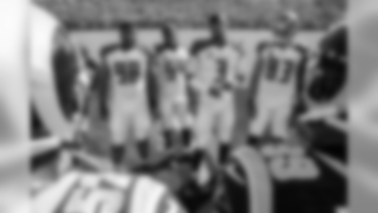 98 DT Clinton McDonald, #54 LB Lavonte David, #3 QB Jameis Winston, and #83 WR Vincent Jackson
