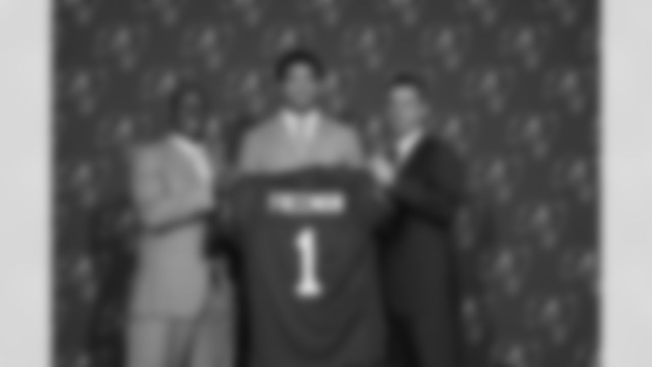 Tampa Bay Buccaneers first round draft pick Josh Freeman Monday, April 27, 2009, at One Buccaneer Place in Tampa, Florida.