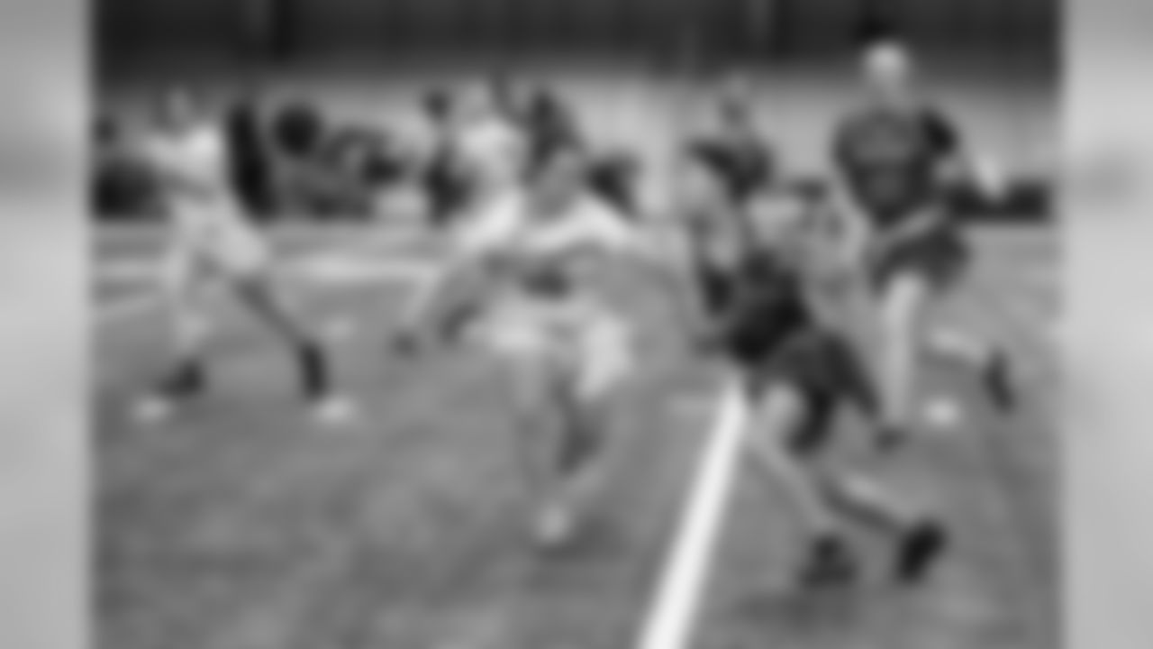 TAMPA, FL - FEBRUARY 26, 2020 - Female athletes compete on Day 1 of the 2020 Girls Flag Football Preseason Classic at AdventHealth Training Center. Photo By Kyle Zedaker/Tampa Bay Buccaneers