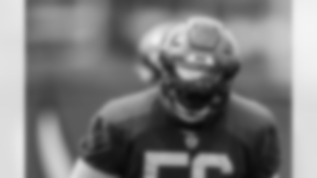 TAMPA, FL - January 04, 2023 - Defensive Tackle Rakeem Nunez-Roches #56 of the Tampa Bay Buccaneers during practice at AdventHealth Training Center. Photo By Tori Richman/Tampa Bay Buccaneers
