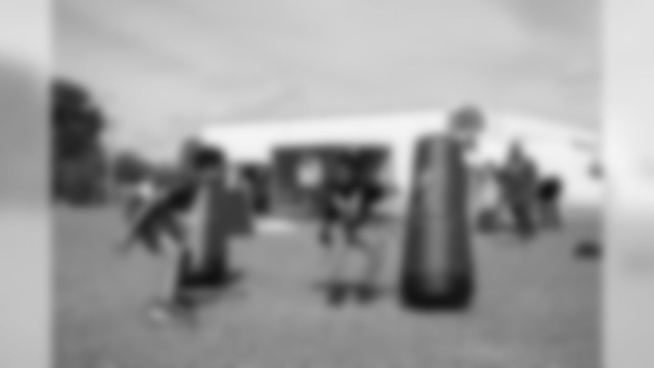 BRANDON, FL- FEBRUARY 11, 2020 - Students participate in drills and games during a visit to Mann Middle School for the Jr. Bucs Middle School Flag Football Program. Photo By Tori Richman/Tampa Bay Buccaneers