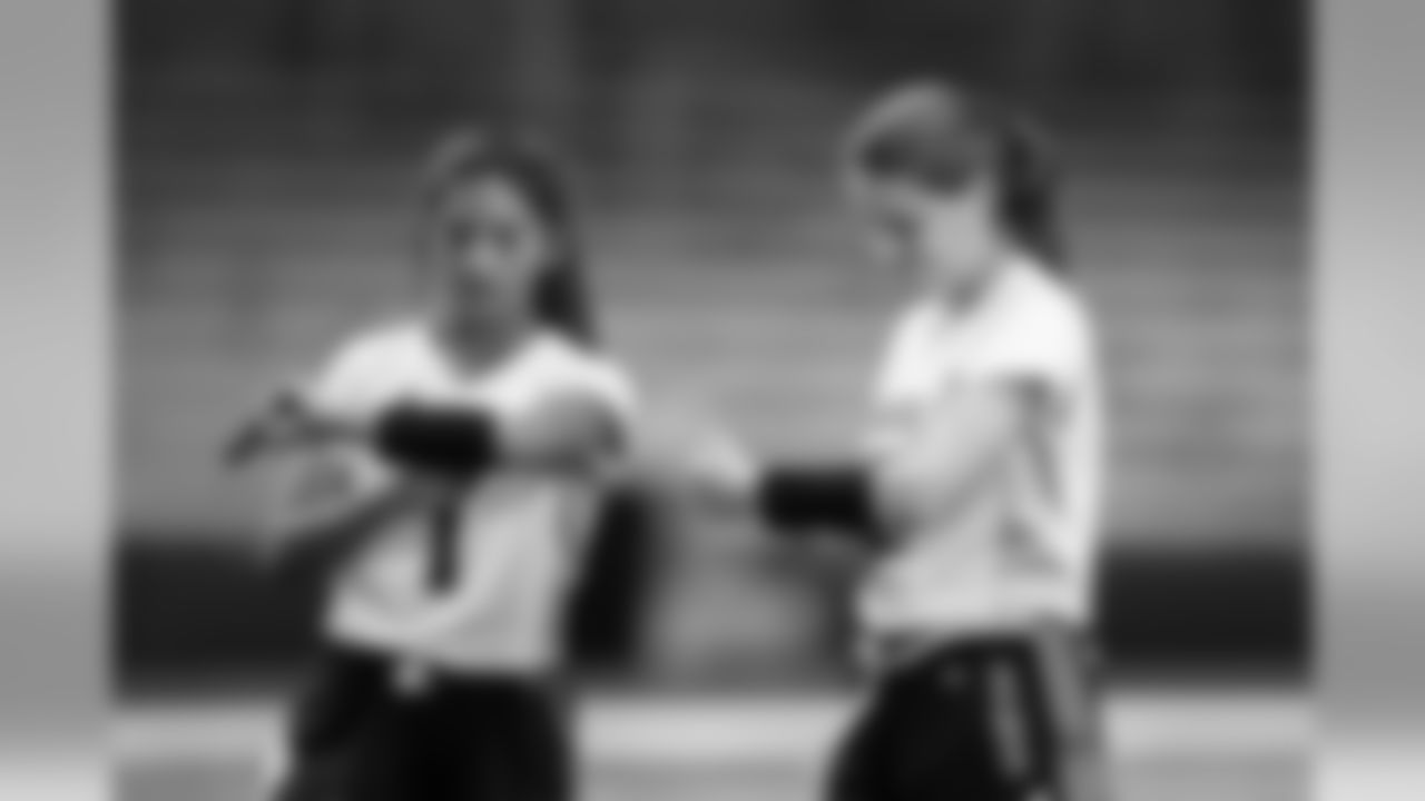 TAMPA, FL - FEBRUARY 26, 2020 - Female athletes compete on Day 1 of the 2020 Girls Flag Football Preseason Classic at AdventHealth Training Center. Photo By Kyle Zedaker/Tampa Bay Buccaneers