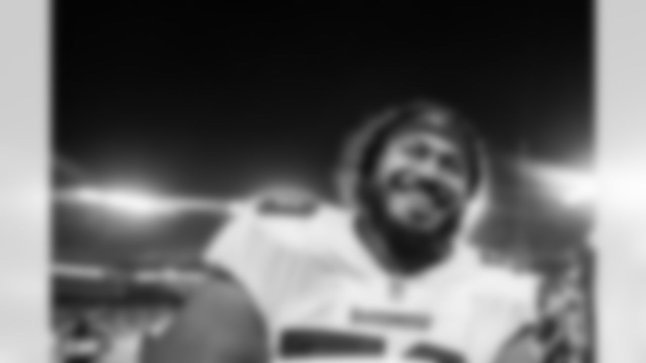 TAMPA, FL - JANUARY 09, 2022 - Defensive Tackle Vita Vea #50 of the Tampa Bay Buccaneers after the game between the Carolina Panthers and Tampa Bay Buccaneers at Raymond James Stadium. The Buccaneers won the game, 41-17. Photo By Tori Richman/Tampa Bay Buccaneers