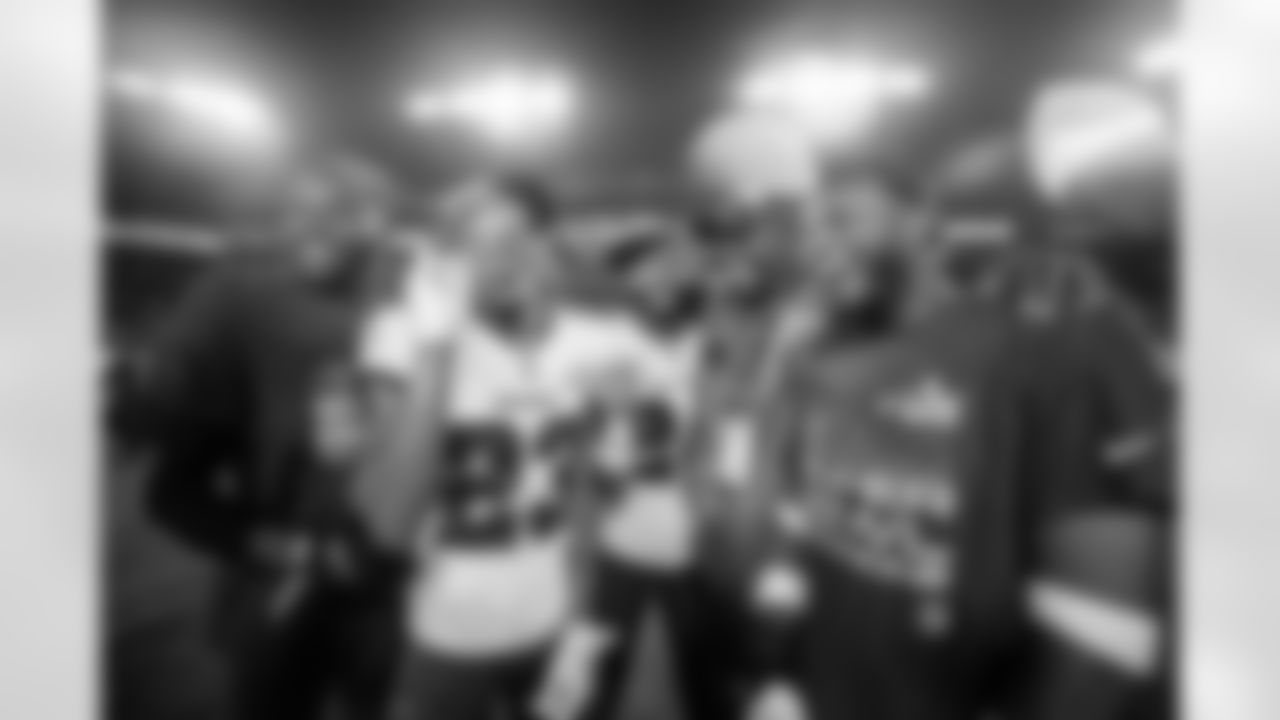 TAMPA, FL - FEBRUARY 07, 2021 - Cornerback Jamel Dean #35, Cornerback Sean Murphy-Bunting #23, Cornerback Carlton Davis #24, Defensive Coordinator Todd Bowles and Safety Mike Edwards #32 of the Tampa Bay Buccaneers after Super Bowl LV between the Kansas City Chiefs and Tampa Bay Buccanerers at Raymond James Stadium. The Buccaneers won the game, 31-9. Photo By Tori Richman/Tampa Bay Buccaneers