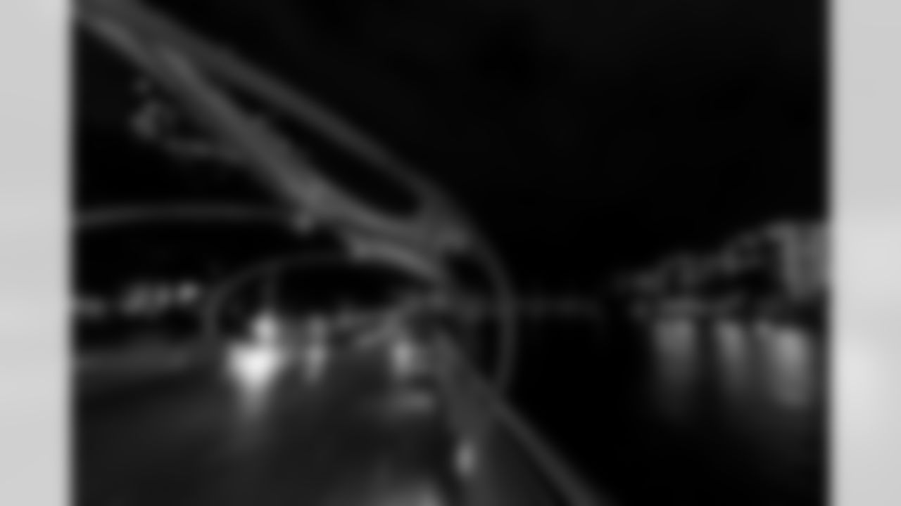 TAMPA, FL - January 13, 2023 - The Tampa Riverwalk is lit red in support of the Bucs making the 2022 Playoffs. Photo By Kyle Zedaker/Tampa Bay Buccaneers