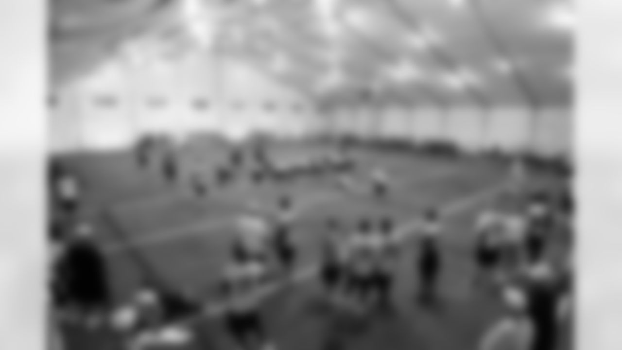 The Bucs spent the second half of their afternoon practice inside the tent for a second straight day