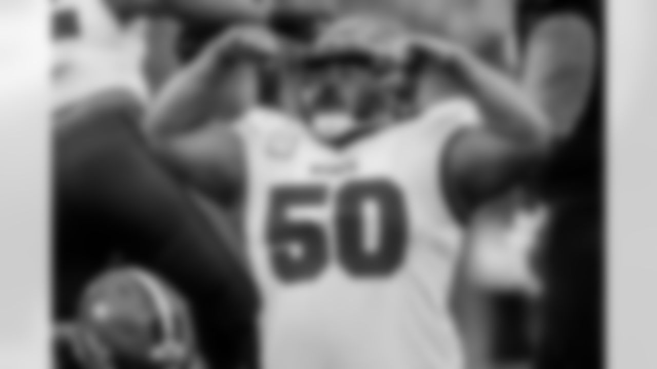 CLEVELAND, OH - November 27, 2022 - Defensive Tackle Vita Vea #50 of the Tampa Bay Buccaneers during the game between the Tampa Bay Buccaneers and Cleveland Browns at FirstEnergy Stadium. The Buccaneers lost the game in overtime, 23-17. Photo By Tori Richman/Tampa Bay Buccaneers