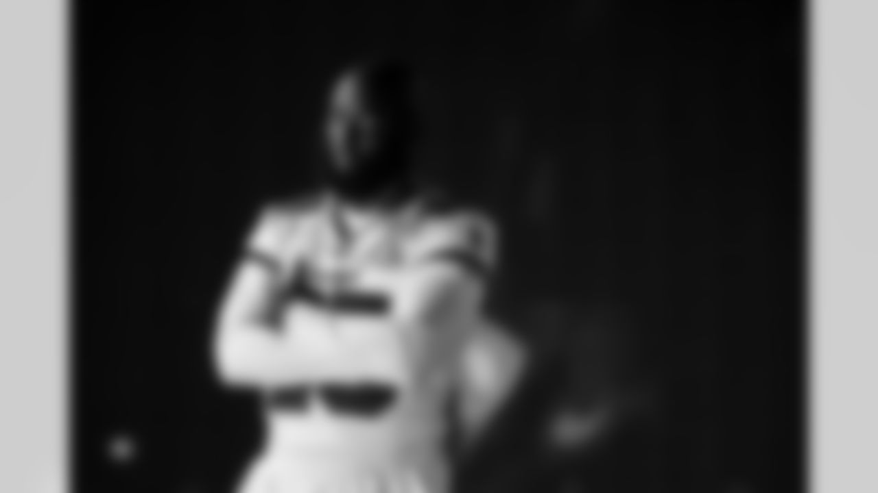 TAMPA, FL - February 01, 2021 - Running Back Leonard Fournette #28 of the Tampa Bay Buccaneers during CBS' Media Day at AdventHealth Training Center prior to Super Bowl LV. Photo By Kyle Zedaker/Tampa Bay Buccaneers