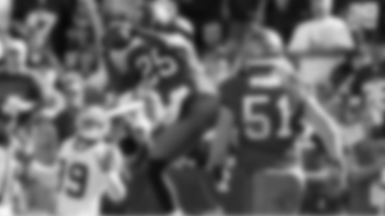 25 CB Aqib Talib had a career high 3 interceptions in the game